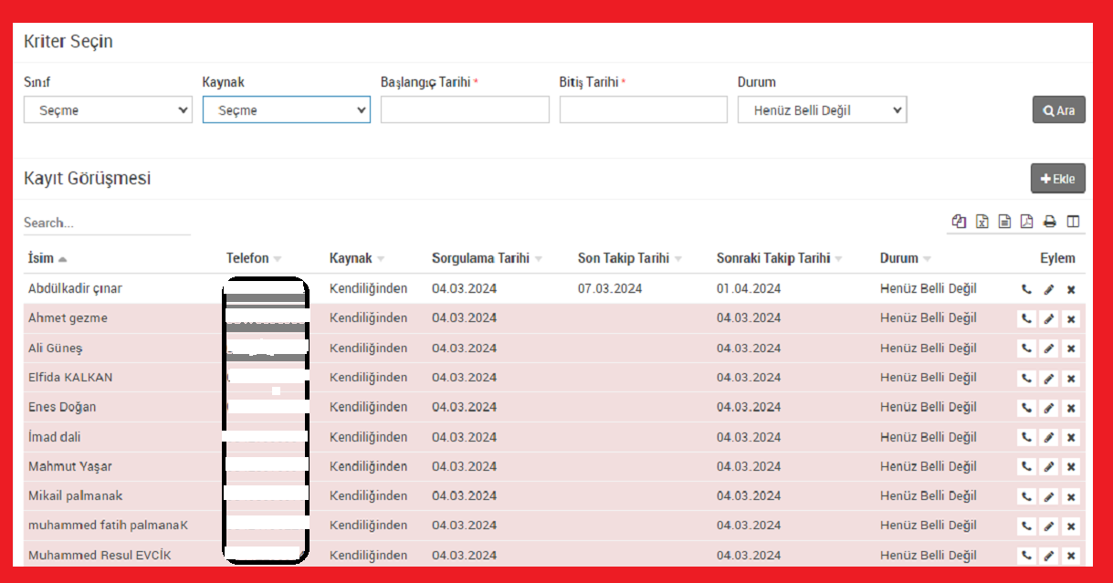 kayıt görüşmesi 3