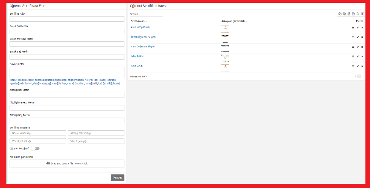 Sertifika ve belgeler